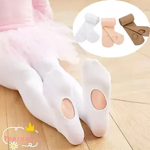 Quần legging Ballet mui trần TOPTOOLCX, Quần ba lê có lỗ, Quần liền mạch màu trắng 60D dành cho bé gái