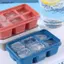 Khuôn làm đá viên silicon có nắp DIY 6 lưới đáy mềm ce Cube Mold Vuông Fruit Ice Cube Maker Tray Kitchen Bar Tools Acces [VN]