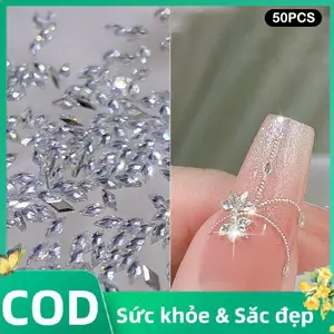 Trong Kho 50Pcs Mini Zircon Pha Lê Thạch Hỗn Hợp Màu Sắc Móng Tay Nghệ Thuật Trang Trí Phụ Kiện Cá Tuyết
