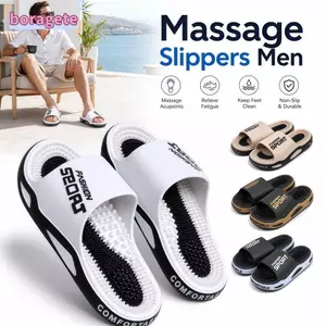 Dép Massage BORAGETE Nam, Dép phòng tắm chống mùi bấm huyệt, Dép ngoài trời đế mềm đa năng chống trượt Trang phục hàng ngày