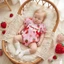 Bộ áo liền quần kẻ sọc mùa hè cho bé gái Áo liền quần ngắn tay in hình dâu tây