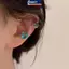 MAKY 2 Chiếc Giả Xuyên Kẹp Bông Tai Tinh Tế Trái Tim Xanh Zircon Bule Tai Còng Sụn Tai Dành Cho Nữ Trang Sức Thời Trang Quà Tặng VN