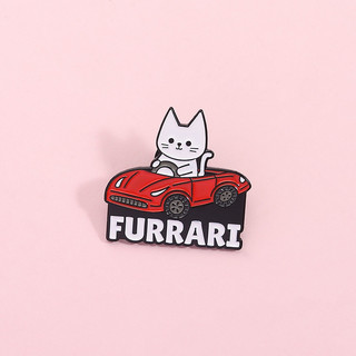 Mèo trắng dễ thương lái xe Ferrari kim loại - Bộ quà tặng cá tính cho bạn bè