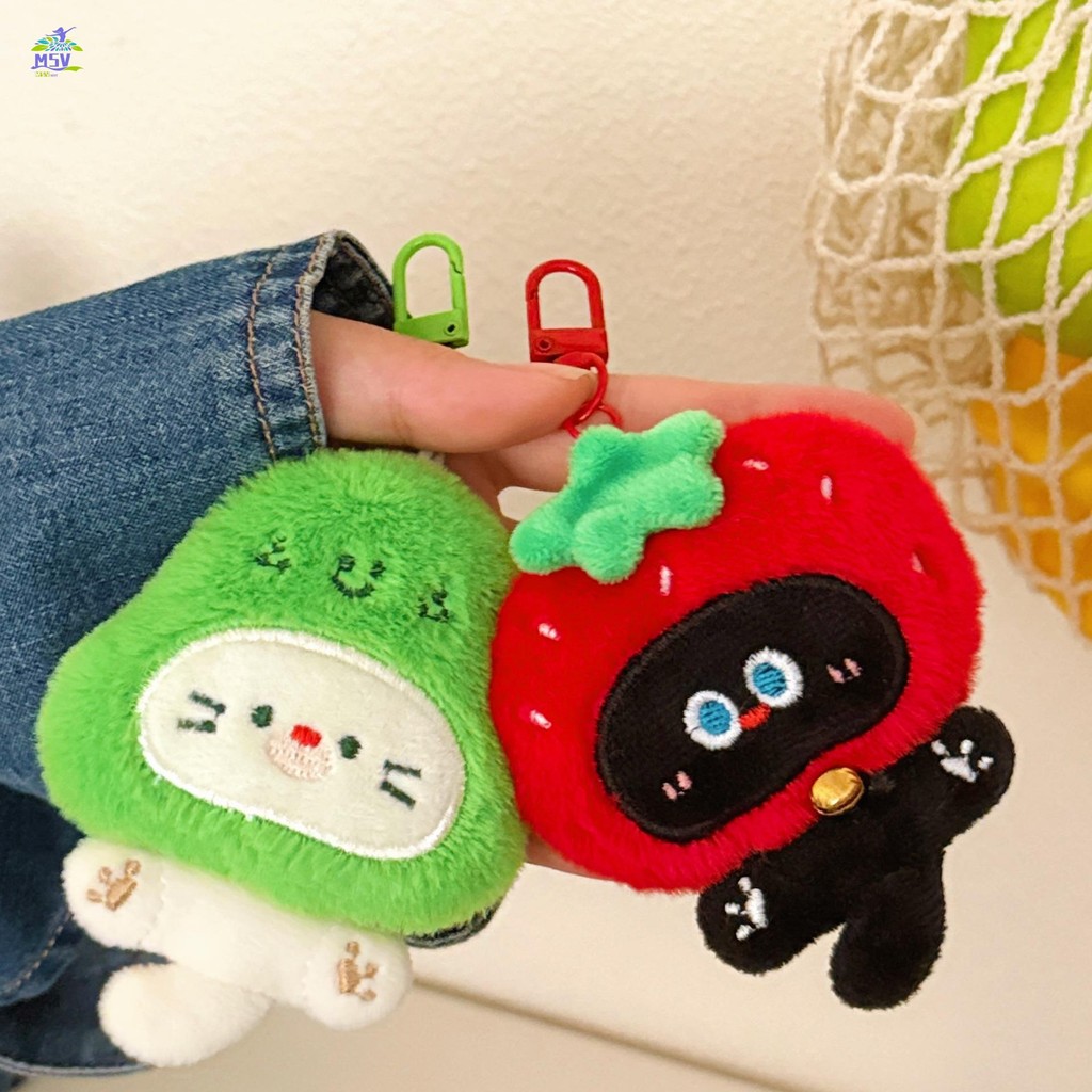 Móc khóa mèo con sang trọng dễ thương - Ba lô hình trái tim Mặt dây chuyền búp bê quyến rũ cho bé gái