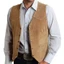 Men's Suedes Vest Cowboy Style Western Waistcoat Casual Slim Fit Suit Vest