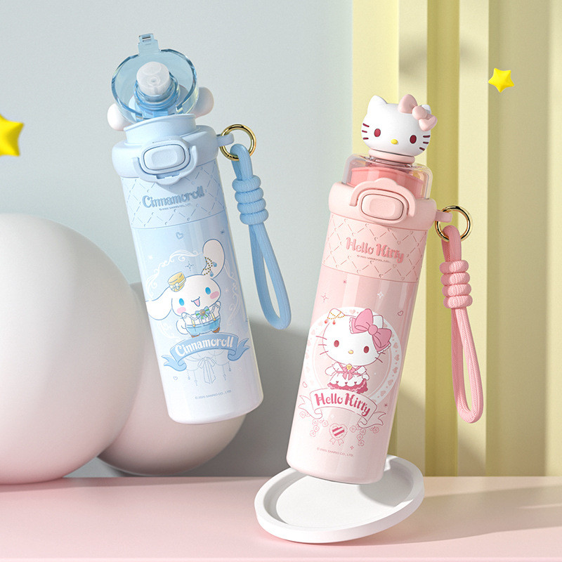 510ml Mới Sanrio Cốc Nước Hello Kitty Cinnamoroll Giai Điệu Lotso Người Ngoài Hành Tinh Thép Không Gỉ Cách Nhiệt Cốc Rơm Cốc Quà Tặng