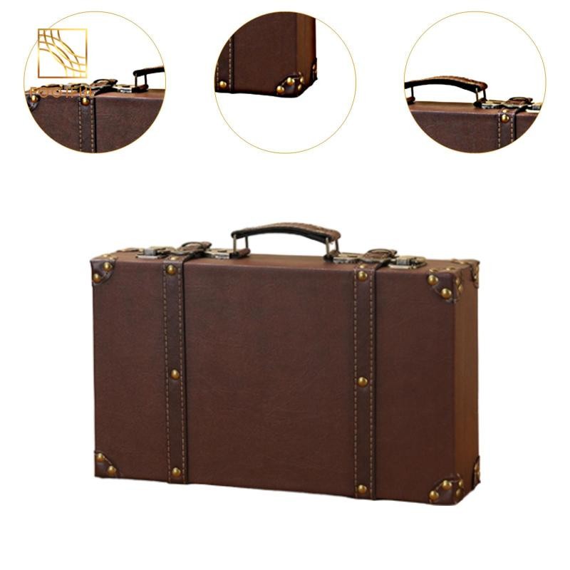 Vali Trang Trí Tiệc Dcor Đạo Cụ Ảnh Nhà Gỗ Da PU Trunk