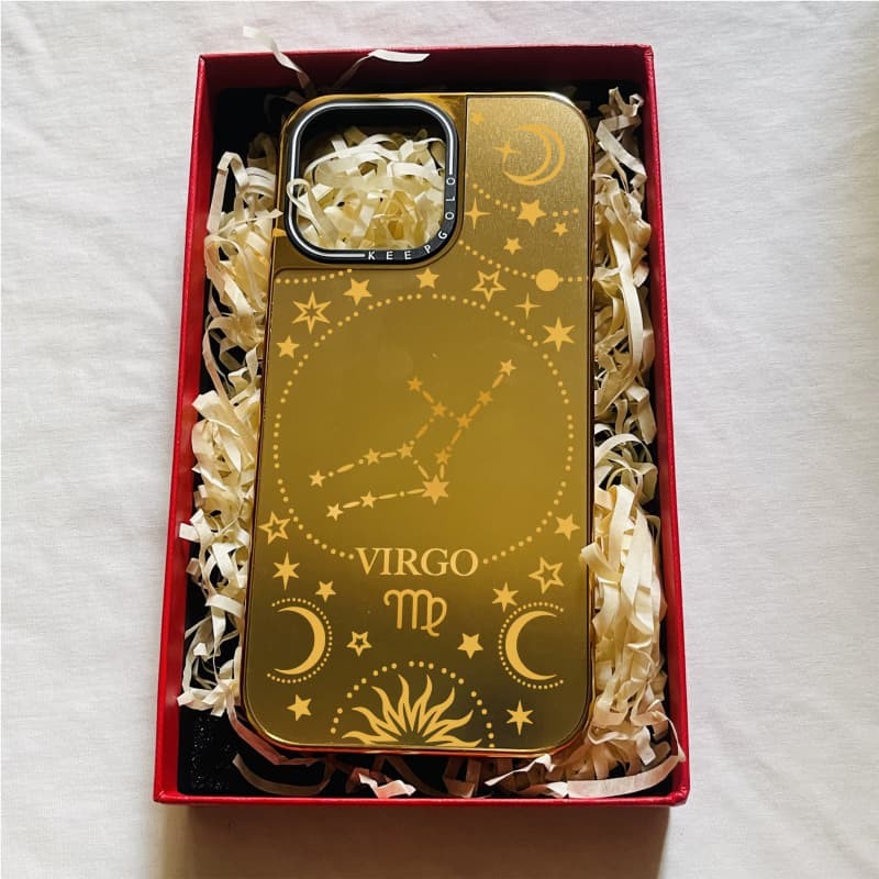 Xử Nữ KEEPGOLO X Matte Gold Bright Finished Electroplated Frame Vỏ IPhone Hút Từ Tính IPhone 16 / 15 / 14 / 13 Pro Max Plus Ốp Lưng Có Hộp Khắc Logo