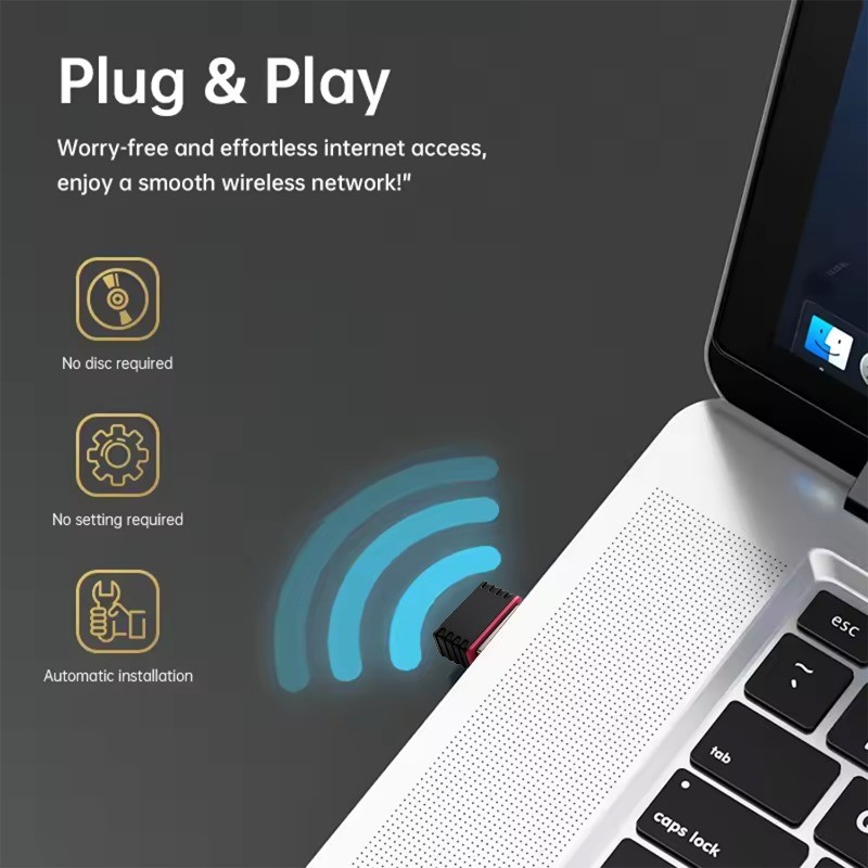 Smooth RTL8188FTV USB Dongles - Bộ chuyển đổi USB loại C bền bỉ - Card mạng không dây tín hiệu ổn định cho R36S R36H​