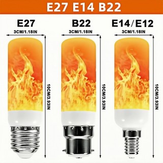 Bóng đèn LED ngọn lửa tự nhiên hiệu ứng nhấp nháy trang trí không khí ánh sáng E14 E27 B22 3W 5W 85-265V trang trí ngày lễ
