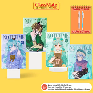 Vở Kẻ Ngang 200 Trang Vở B5 Cán Màn Bóng Chống Nước, Thiết Kế Note Time, Tập Học Sinh Vở Viết NB5-20-0103 -AT