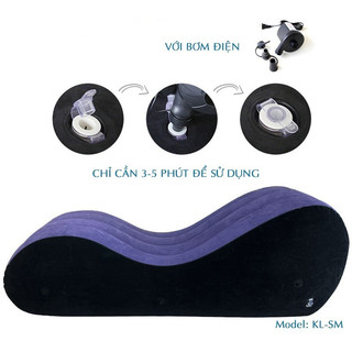 [Che tên] Ghế tình yêu bơm hơi cao cấp KL-SM kèm bơm điện, Ghế bơm hơi tình yêu chữ S Lazy Sofa cao cấp gấp gọn