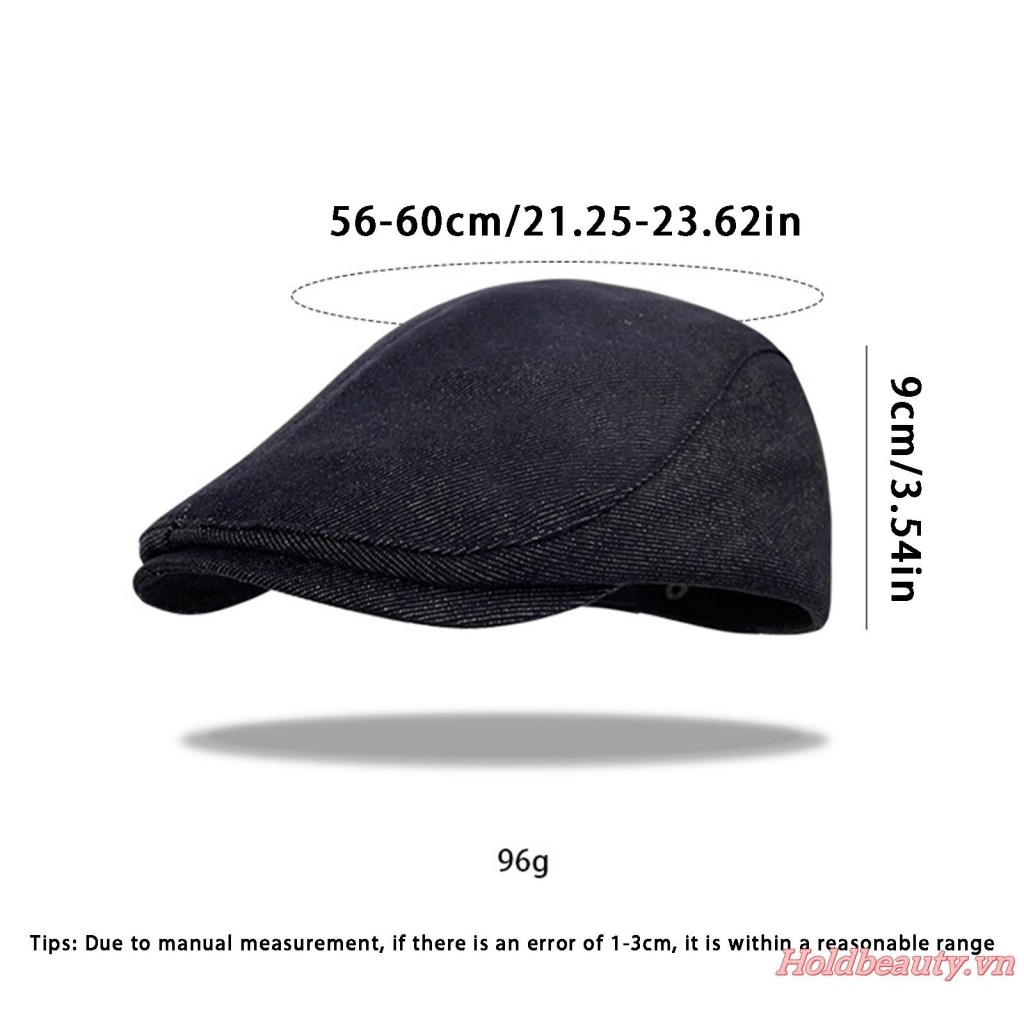 Mũ cối cổ điển Ivy Style - Denim vintage, kiểu Newsboy, phù hợp thu đông