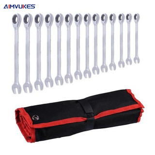 🔥Rẻ AIMVUKES Bộ cờ lê, bộ khóa vòng miệng 14 chi tiết tiêu chuẩn USA 8-24 mm