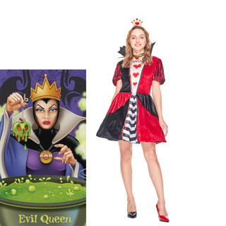 Trang phục nữ hoàng trái tim Nữ hoàng cổ tích - Đầm cosplay công chúa Disney với vương miện và chocker, phù hợp cho người lớn Halloween bữa tiệc giai đoạn fancy ăn mặc lên Trang phục