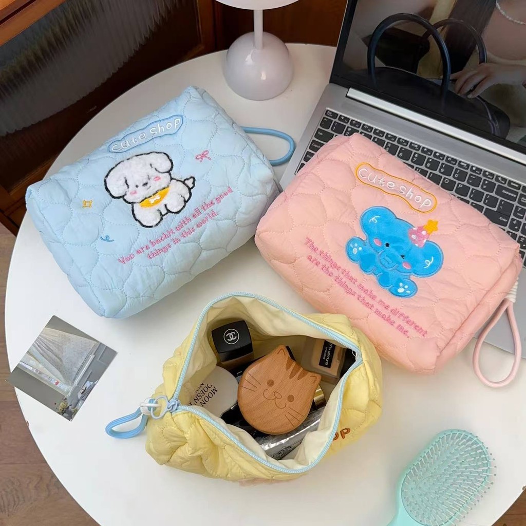 [HỎA TỐC] Túi đựng mỹ phẩm cute puppy, túi đựng đồ makeup hình thú cưng dễ thương tiện dụng đáng yêu