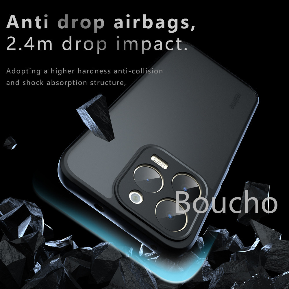 Ốp Điện Thoại Trong Suốt Mờ Cho Realme 15T Realme15T 5G Giáp Chống Sốc Chống Vân Tay Mặt Sau Bìa Cứng