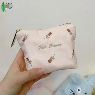 Túi đựng đồ di động thêu hoa hồng phong cách Hàn Quốc dễ thương - Túi đa năng