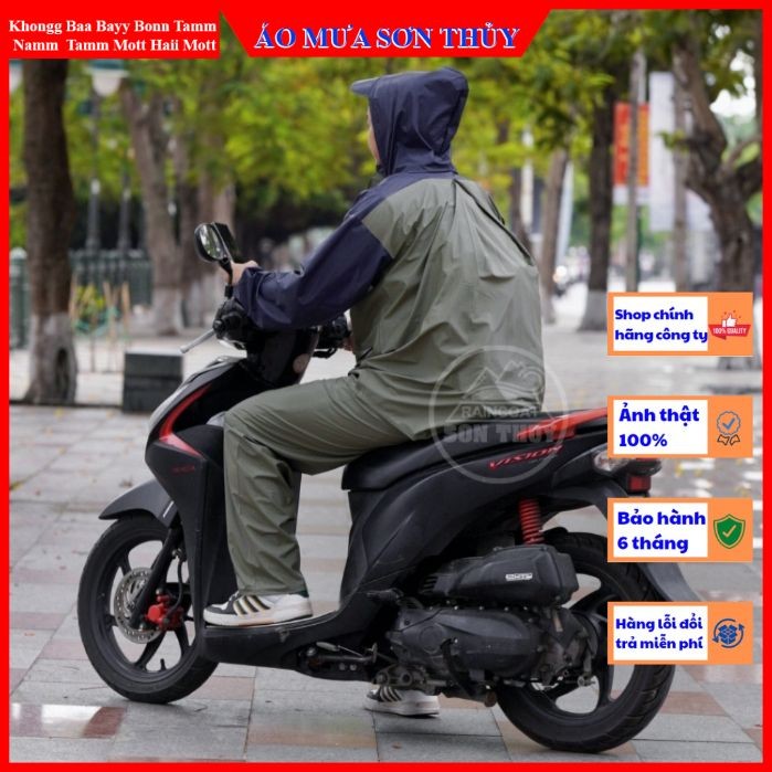 Bộ áo mưa có lưng CHE BALO CHO NGƯỜI LỚN- Bộ mưa Sơn Thủy đeo balo, nhựa PVC siêu dai, siêu chống thấm aomuasonthuyhn