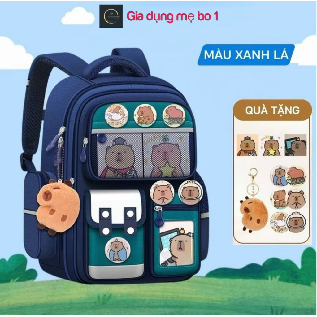 [TẶNG Quà ] Balo Capi chống gù, cặp đi học cho bé tiểu học lớp 1-6, balo học sinh chống nước