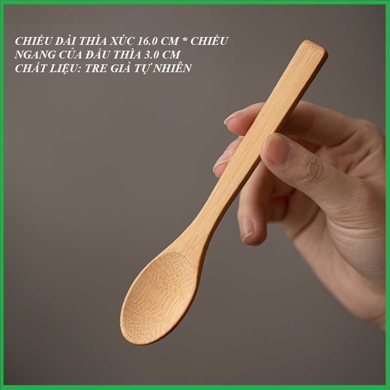 Thìa Gỗ Tre Múc Trà Matcha, Dụng Cụ Xúc Trà, Muỗng Thìa Xúc Trà