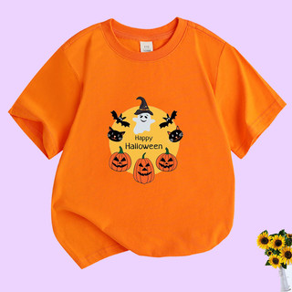 Halloween Nhện Bí Ngô Hoạt Hình In Hình Áo Thun Trẻ Em Ngộ nghĩnh Ma Tay Ngắn Cho Bé Trai Và Bé Gái