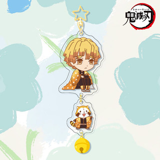 Anime Demon Slayer Acrylic Pendant with Star Bell Kimetsu no Yaiba Keychain Manga Key Ring Bag Backpack Key Chain Toy Ke