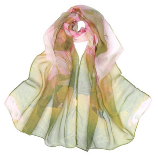 Mùa Hè Hoa Sen Chống Nắng Khăn Lụa Dài Khăn Đi Biển Khăn Cho Nữ Mỏng Lotus Ao Ánh Trăng Bên Biển Phong Cách Tươi Thanh Lịch Thoáng Khí Nhẹ