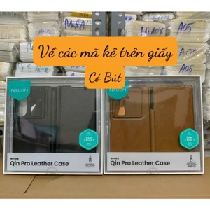 Bao Da Nillkin Luxury Flip QIN Da Thật Samsung Galaxy Z Fold7 / Fold6 - Thanh Trượt Camera