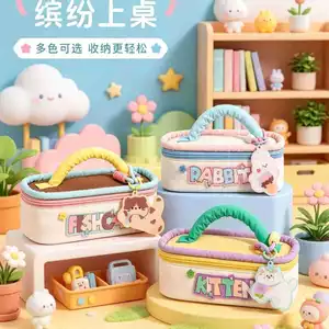 Hộp Đựng Bút Chì Phong Cách Mới Dung Tích Lớn Hộp Đựng Bút Chì Niche Nhiều Lớp Văn Phòng Phẩm Lưu Trữ Giá Trị Cao Đơn Giản Màu Sắc Tương Phản Di Động Cô Gái