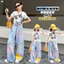 Bé Gái Phiên Bản Hàn Quốc Graffiti Jeans Mùa Hè Phong Cách Mới Trẻ Em Thời Trang Quần Thẳng Mỏng