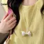KUZHEN Cầu Vồng Dopamine Màu Chấm Nơ Trái Tim Nelace Dành Cho Nữ Bé Gái Dài Halterne Phụ Kiện Thời Trang Ngọt Ngào Trang Sức Quà Tặng HOT