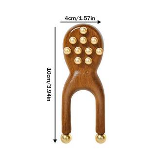 KUZHEN Mũi Gỗ Guasha Dụng Cụ Massage Hạt Đồng Cầm Tay Lược Chống Tĩnh Điện Cho Mặt Mũi Thư Giãn Mắt Điểm Kinh Tuyến Acupoint Quà Tặng Sinh Nhật HOT