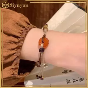 Siyuyan Phong Cách Trung Hoa Cà Phê Hòa Bình Bule Dệt Dây Vòng Tay Nữ Phong Cách Dân Tộc Retro Vòng Tay Quà Tặng VN