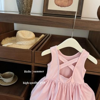 Mùa Hè Bé Gái Hồng Ngọt Ngào Nhỏ Dây Phong Cách Phương Tây Bud Váy Phong Cách Phương Tây Váy Công Chúa