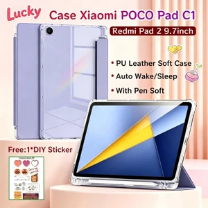 Ốp điện thoại Xiaomi POCO Pad C1 9.7 inch 2026 Mới có khe cắm bút Vỏ bảo vệ từ tính Redmi Pad 2 có mặt sau trong suốt Vỏ Redmi Pad 2 SE 9.7 inch