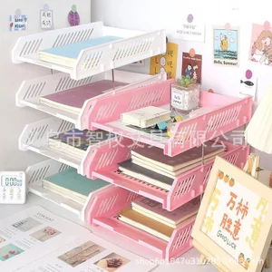 Khay đựng tập tin ba tầng Giá để bàn Vật phẩm để bàn Giá đựng đồ lặt vặt Giá để đồ nhiều tầng Giá để sách Hộp đựng tập tin MUSA
