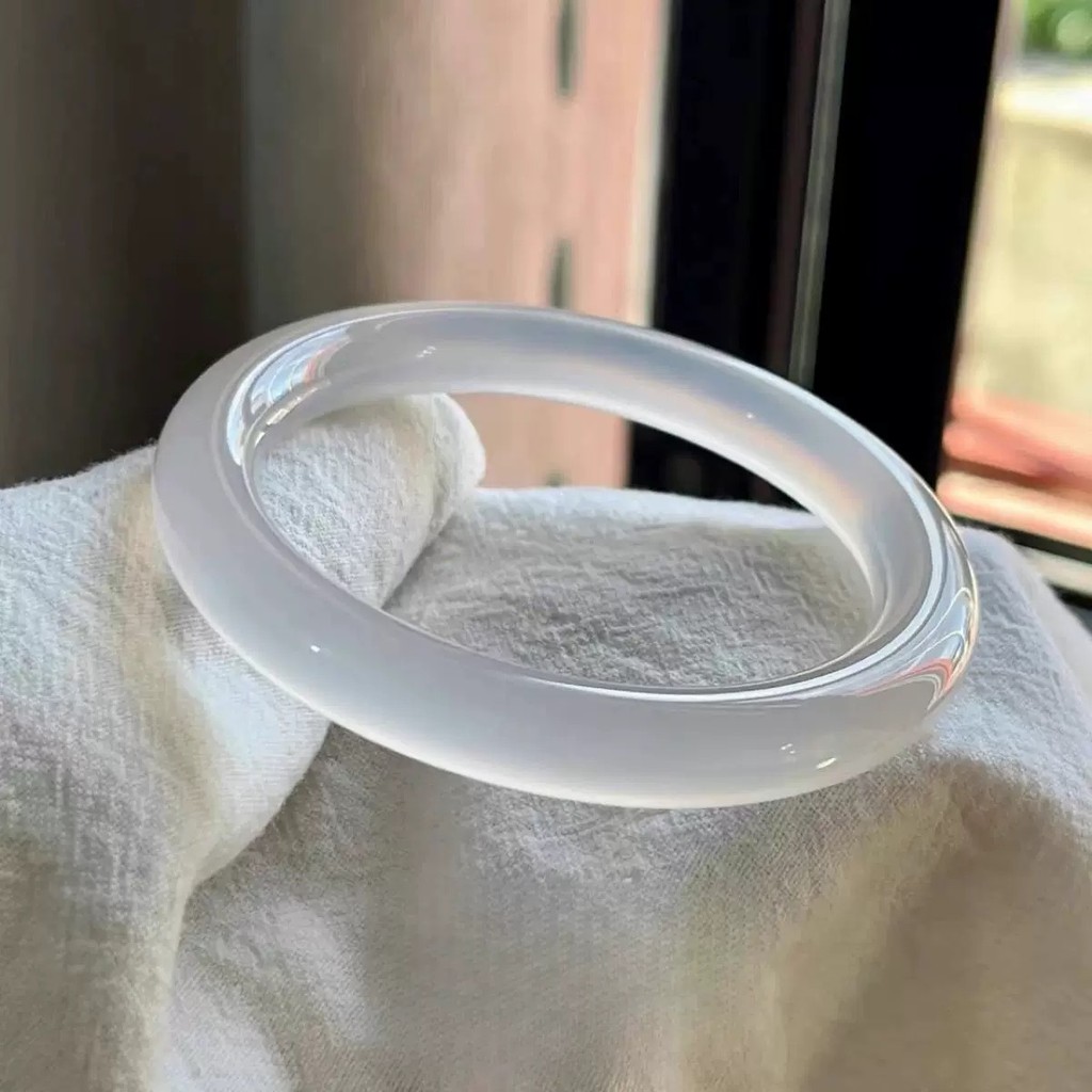 Vòng tay đá mắt mèo trong suốt ánh trăng trắng chất lượng cao