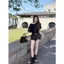 Kích thước lớn Mùa hè Thắt lưng phong cách mới Thiết kế vai dáng rộng Top eo hẹp Áo thun ngắn tay Hot Girl