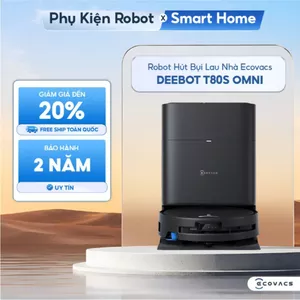 Robot hút bụi lau nhà Ecovacs Deebot T80S Omni 2027 - Lực hút 24800Pa - Giặt nóng và sấy nóng -OZMO ROLLER 2.0 -BH 2 năm