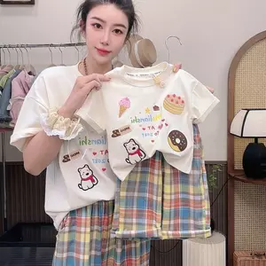 Mùa hè (90-140) Áo thời trang hoạt hình cho bé gái + Quần kiểu dáng mỏng