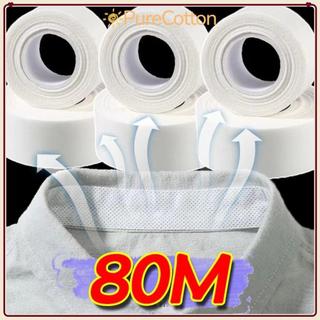 Tấm lót mồ hôi cổ PURECOTTON0, 8 / 80M Cổ áo tự dính Chống bẩn, Băng cố định vòng bít thoáng khí dùng một lần di động cho áo sơ mi Áo lót mũ cổ áo