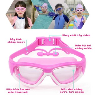 [Kèm Hộp] Kính Bơi Trẻ Em, Kính Bới 3-15 Có Nút Bịt Tai Chuyên Dành Cho Trẻ Em,Kính Bới Chống Mù Chất Liệu Silicon Chất