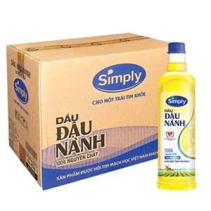 Thùng 12 chai Dầu Ăn Simply Đậu Nành 1 Lít-NPPGT