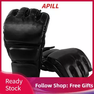 Apill Găng tay đấm bốc P Hấp thụ sốc Đấm nửa ngón tay để huấn luyện Muay Thai MMA Fitness Fighting Móc Chốt Điều chỉnh dễ dàng mà găng tay đấm bốc an toàn