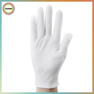 Găng Tay Cotton Trắng Full Ngón SAFENH Dành Cho Nam Nữ Bồi Bàn Lái Xe Trang Sức Công Nhân 1 Cặp VN