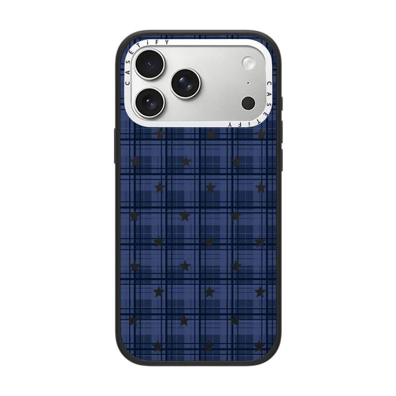 CASECASE X Blue Checker Star Case White Camera Ring Edition Matte Đen Cứng Hút Từ Tính Tác Động Dành Cho Apple IPhone 13 14 15 16 17 Pro Max Air Plus Có Hộp