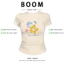 BOOM Áo Baby Tee Nữ Cotton Ôm Body-Áo Thun Ngắn Tay Y2K In Hình PhongCách Mùa Hè, Cổ Tròn Hàng Đầucách hàn quốc phong369