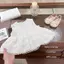Bộ đồ mùa hè cho bé gái (80-130) Áo sơ mi ren công nghiệp nặng + Quần short