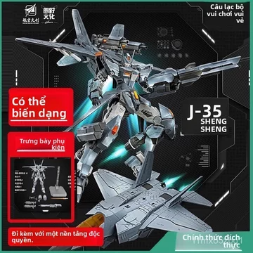 Mô hình Robot biến hình tiêm kích tàng hình J-35 Không Quân mecha chiến cơ mô hình lắp ráp quà tặng bạn trai